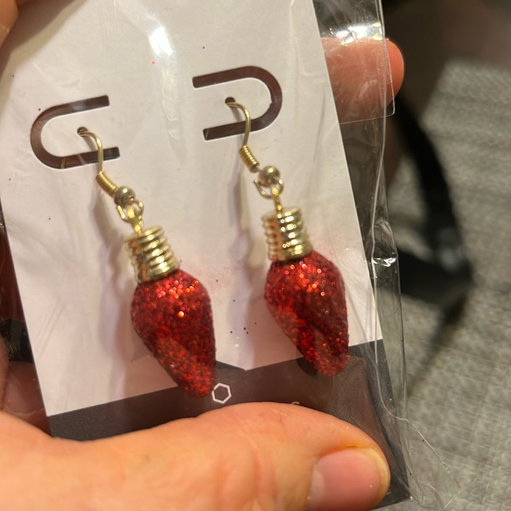 Lightbulb Ornament Pierced Earrings